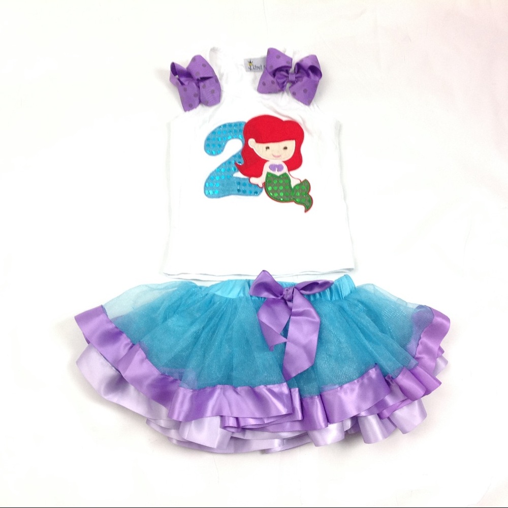 New Girls 2 Piece Tutu Skirt Top Shirt Size 5T